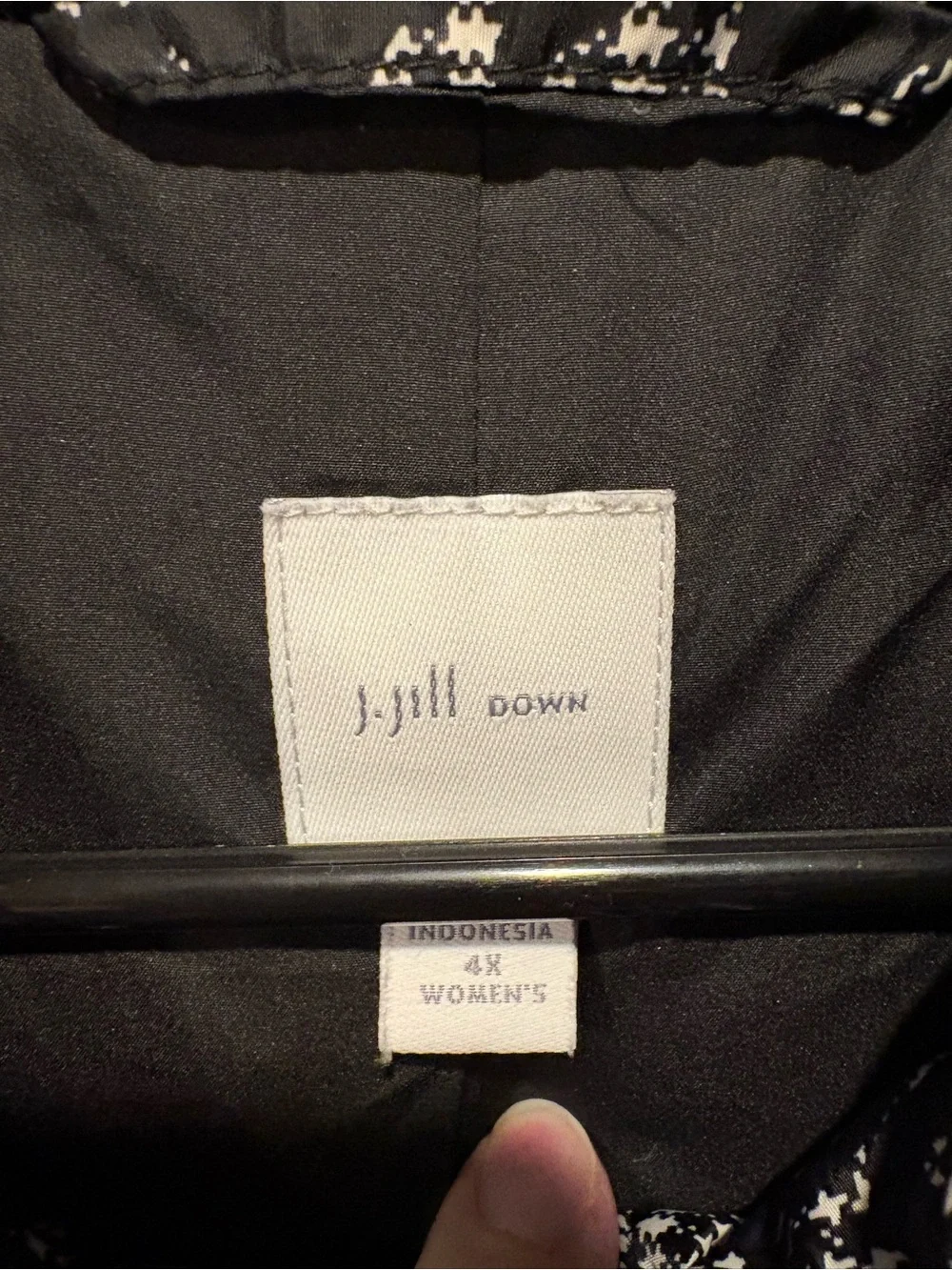 J. Jill Black & White Floral Down Vest NWOT